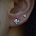 Diamond Lotus Flower Marquise Earring