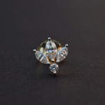 Diamond Lotus Flower Marquise Earring